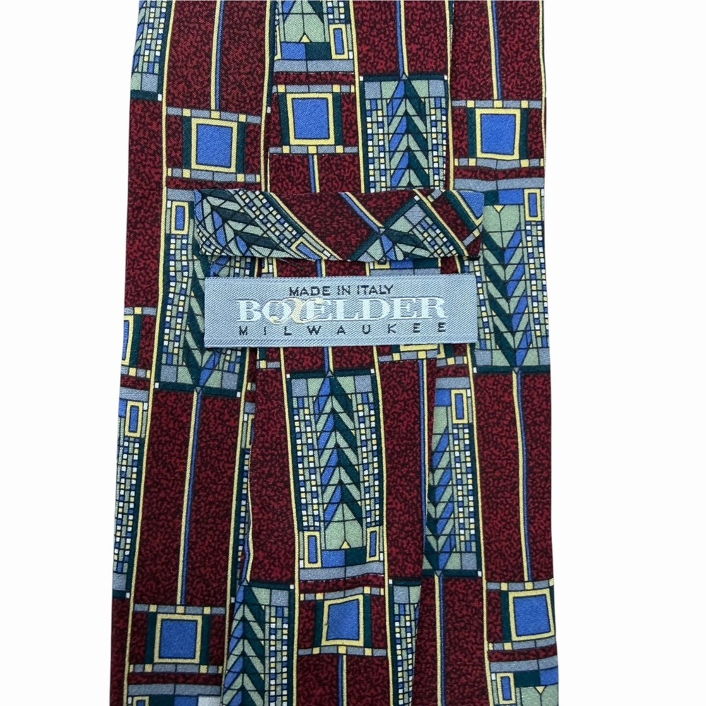 Boxelder Milwaukee Frank Lloyd Wright Tie Tree of Life Italy Silk 3.75" x 58.5"